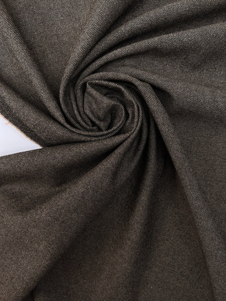 Wool Cotton Plain Weave Suiting Fabric Beige Black