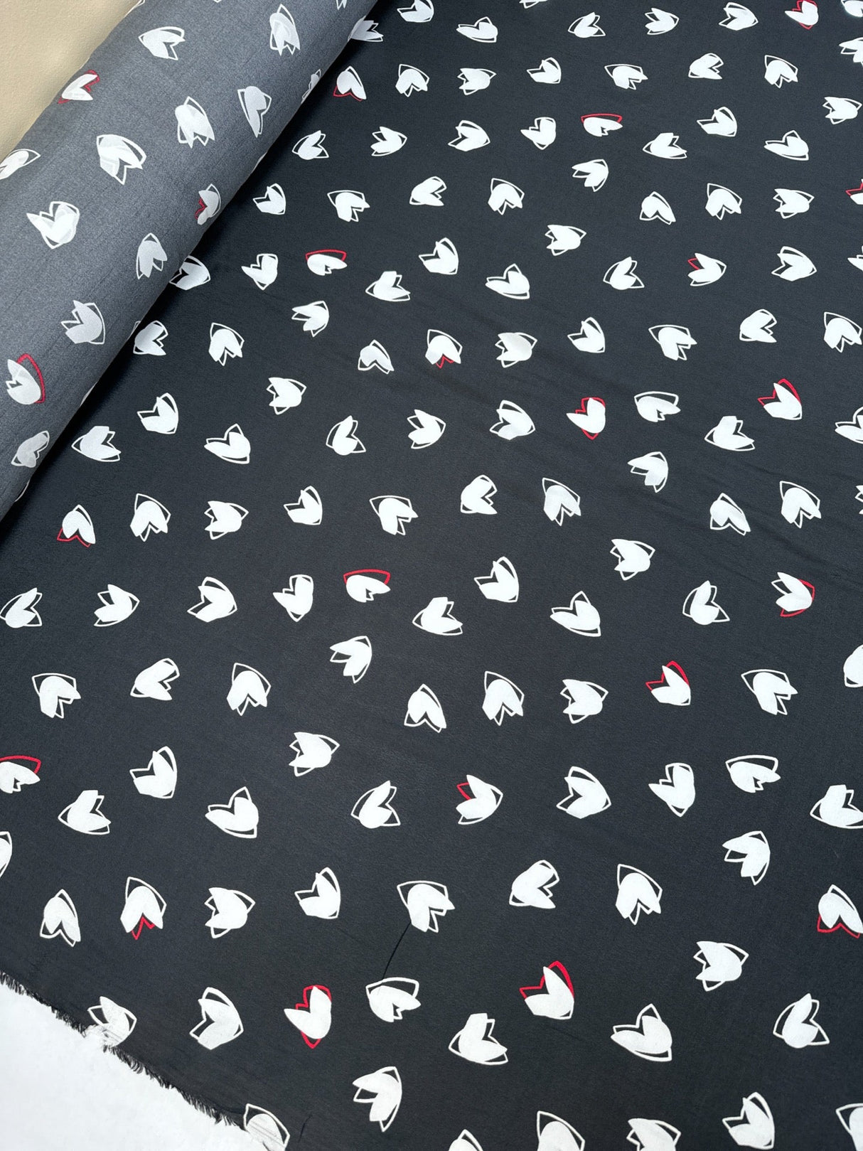 Viscose Crepe Black White Printed