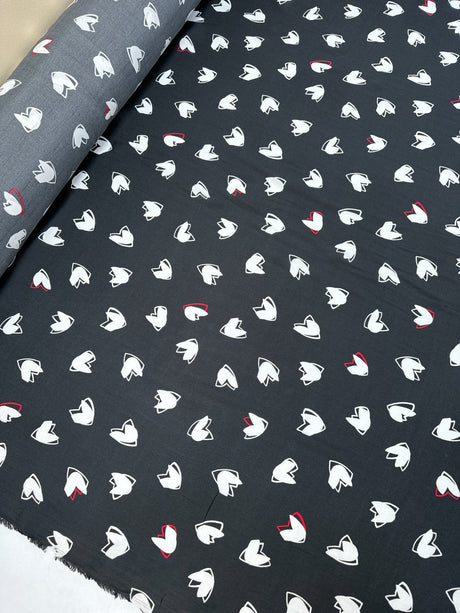 Viscose Crepe Black White Printed