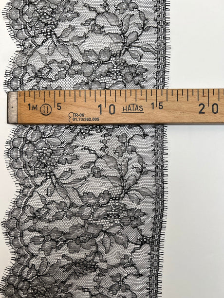 Black Floral Lace Polyamide Cotton