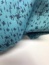 Wool Blend Jacquard Fabric Blue Black