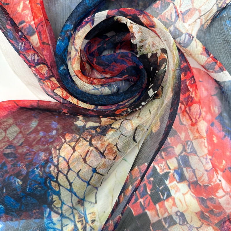 Silk Chiffon Printed Animal Panel Fabric