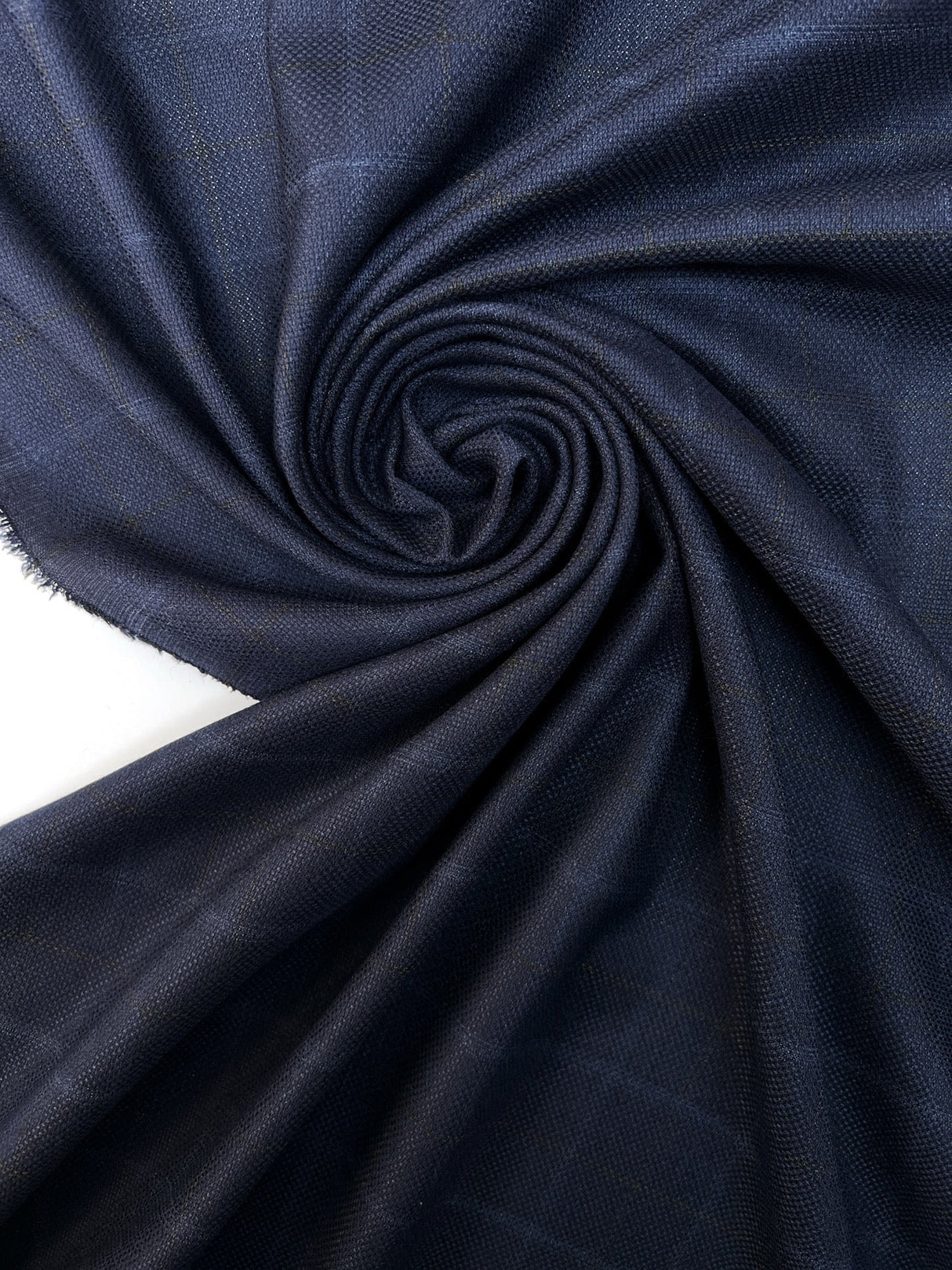 Polyamide Checked Suiting Fabric Blue Black
