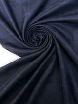 Polyamide Checked Suiting Fabric Blue Black