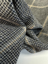 Polyester Viscose Elastane Checked Knit Gray Beige Blue