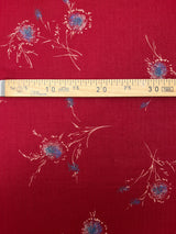 Wool Printed Twill Red Beige