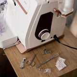 Husqvarna Viking Amber Air S 600 Coverlock Machine - Overlock Serger, Color Touchscreen, One-Touch Electronic Air Threading, 26 Stitches (1 Unit)