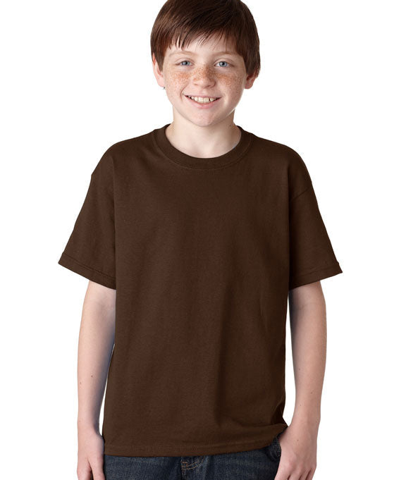 Gildan 5000B Youth Heavy Cotton Fabric - Brown, Short Sleeve, Classic Fit (1 Piece)