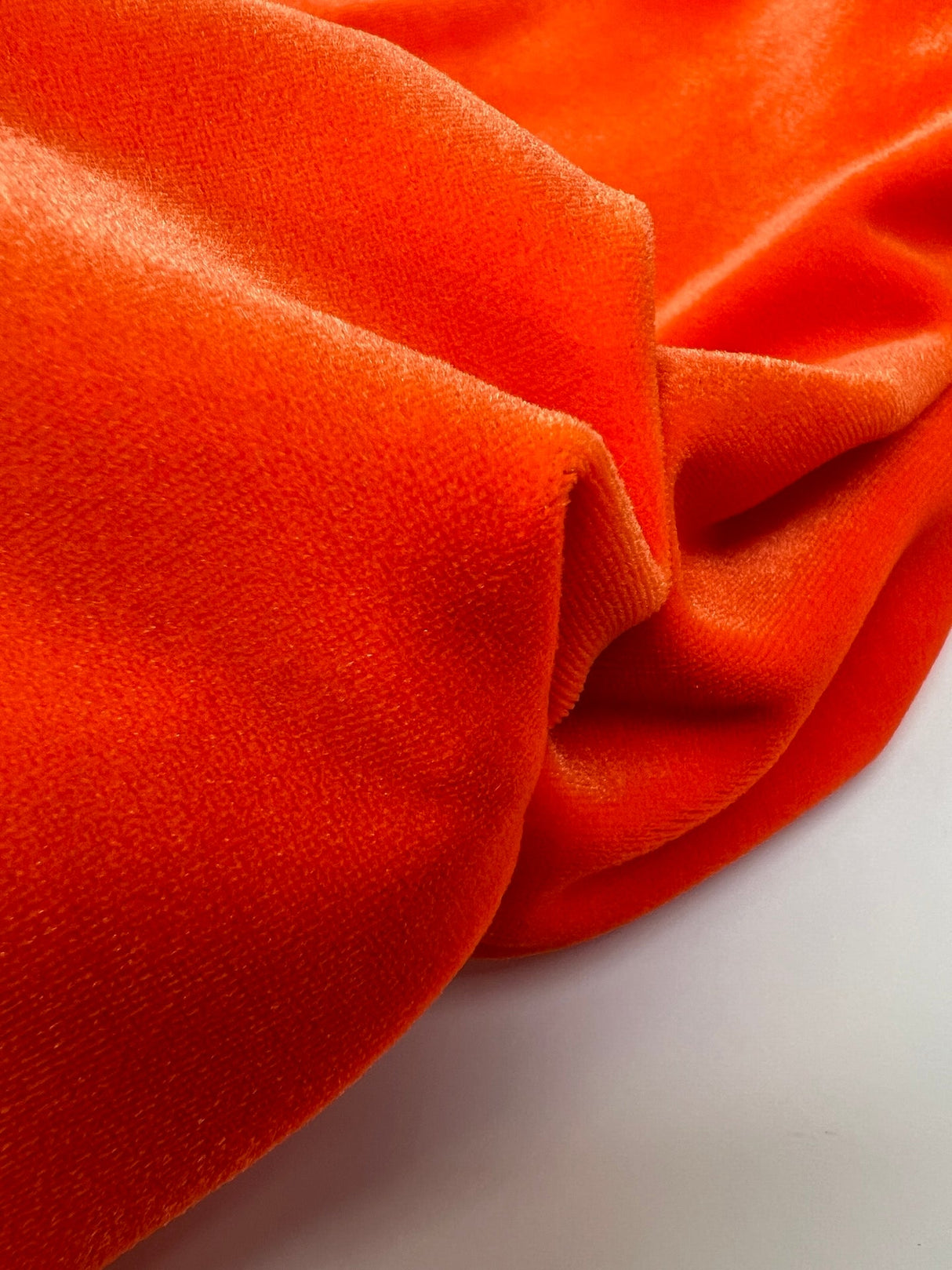 Orange Velour Knitted Fabric
