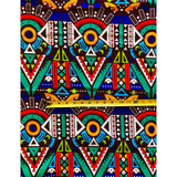 Nubia Sans Souci 100% Cotton Fabric - Multicolored African Print, 46" Width (Per Yard)