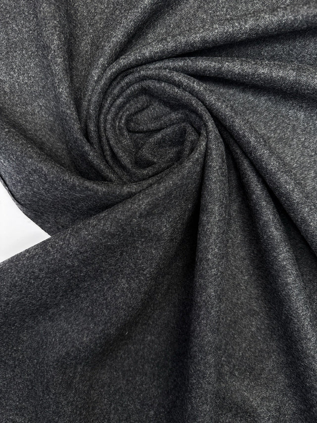 Wool Twill Fabric Melange Gray
