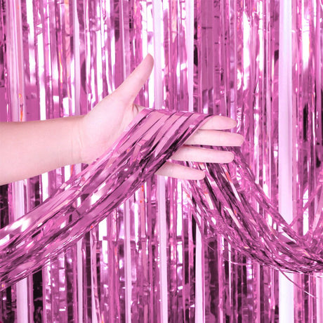 Foil Fringe Curtain Light Lavender