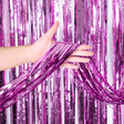 Foil Fringe Curtain Metallic Lavender