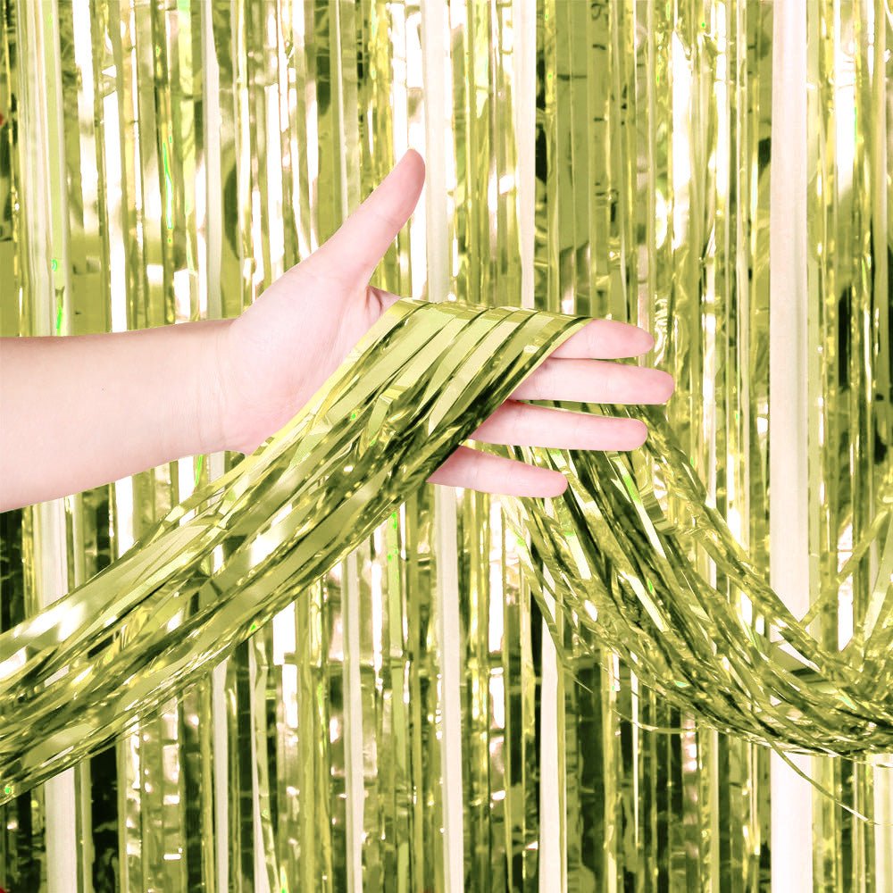 Fringe Curtain Metallic Light Green