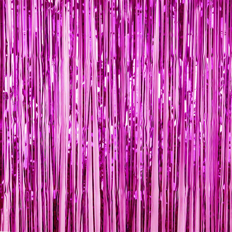Foil Fringe Curtain Metallic Magenta