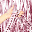 Foil Fringe Curtain Metallic Pink
