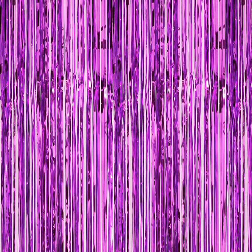 Foil Fringe Curtain Metallic Purple