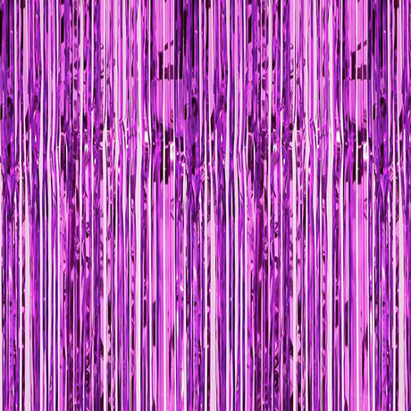 Foil Fringe Curtain Metallic Purple