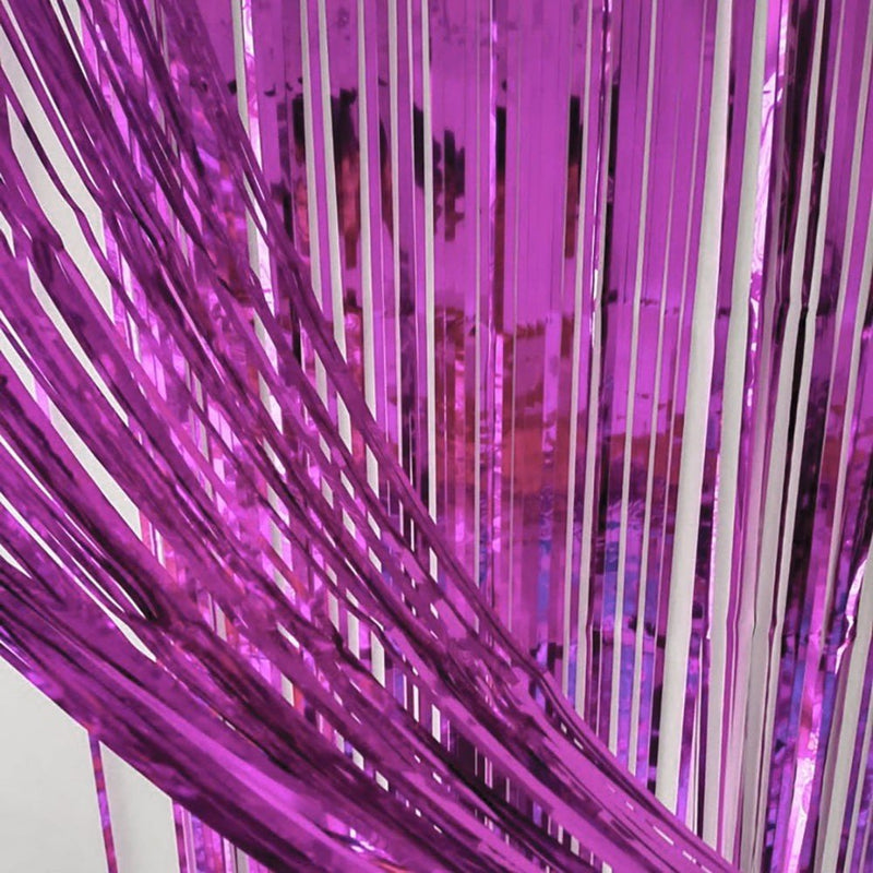 Foil Fringe Curtain Metallic Purple