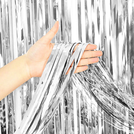 Foil Fringe Curtain Metallic Silver