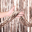 Foil Fringe Curtain Metallic White Gold