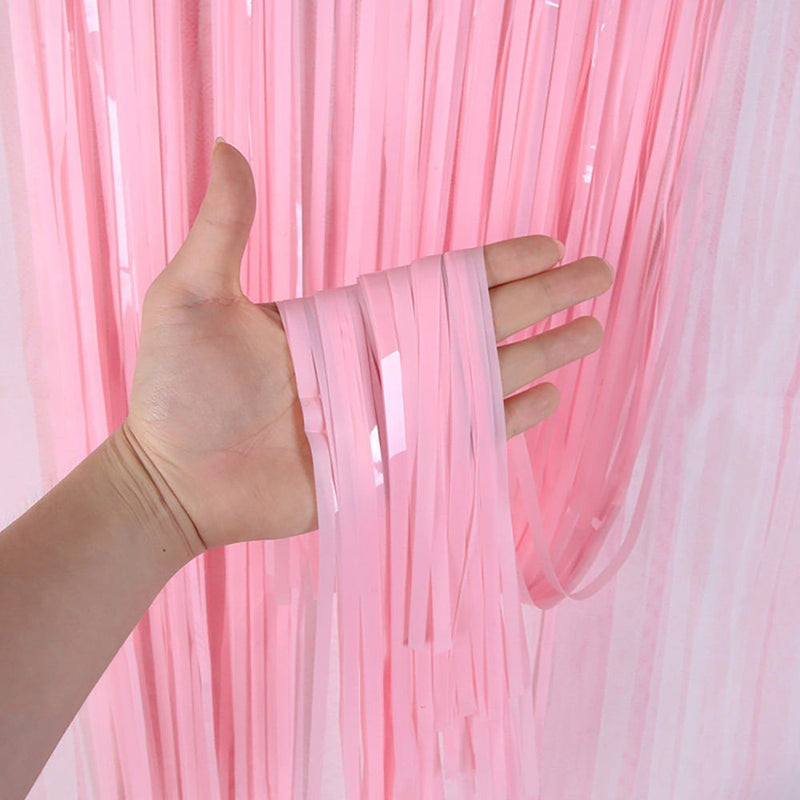Foil Fringe Curtain Pink Backdrop
