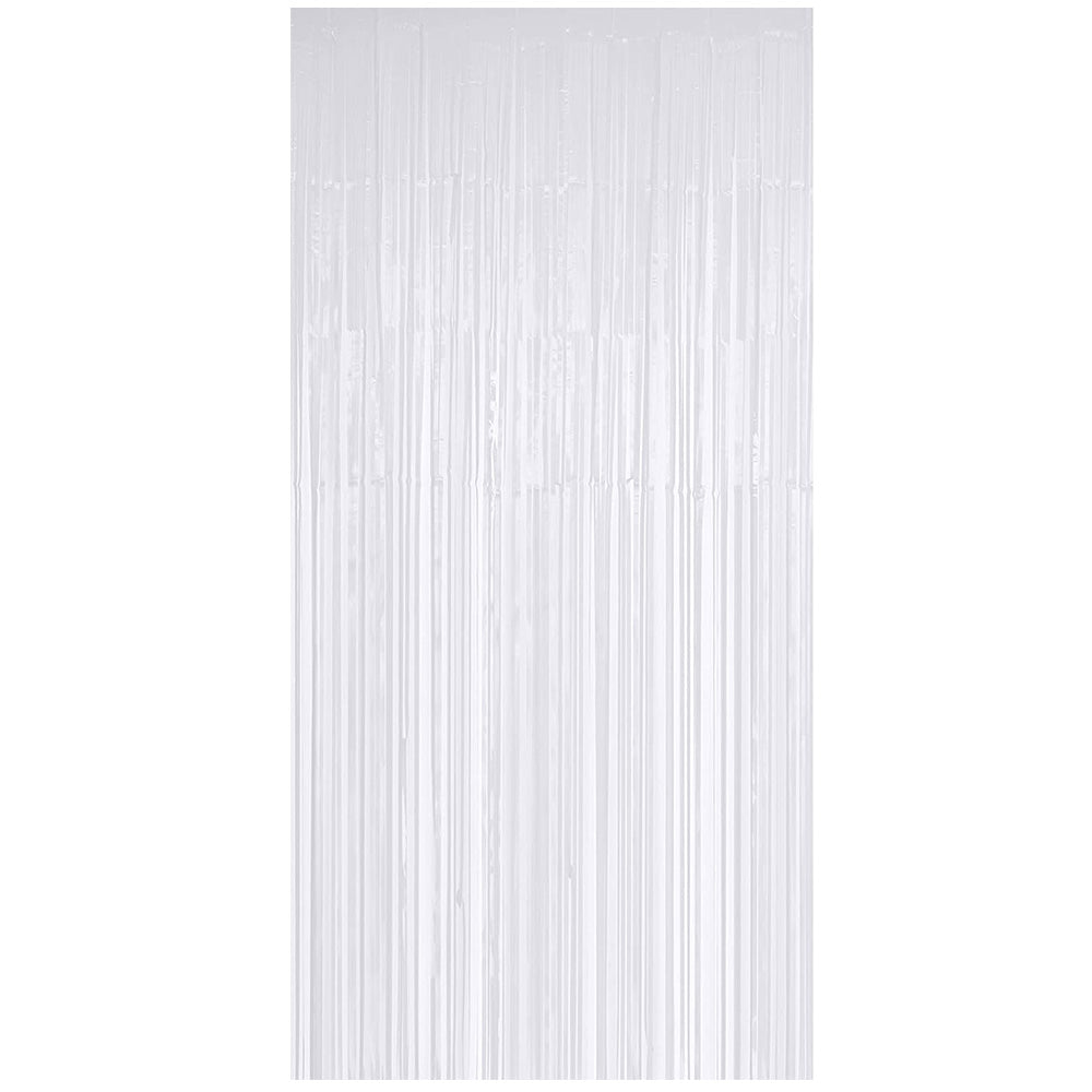Foil Fringe Curtain White 3ft x 6.5ft