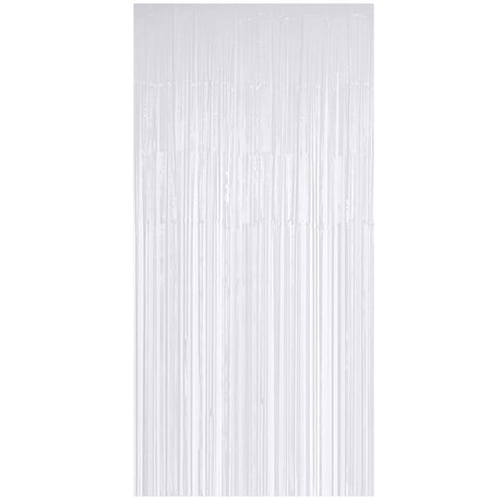 Foil Fringe Curtain White 3ft x 6.5ft