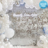 Foil Squares Curtain Metallic Gold