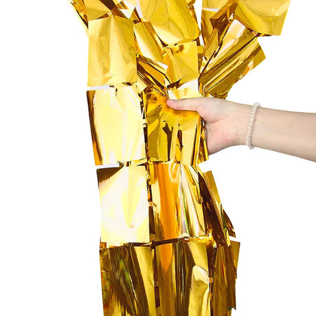 Foil Squares Curtain Metallic Gold