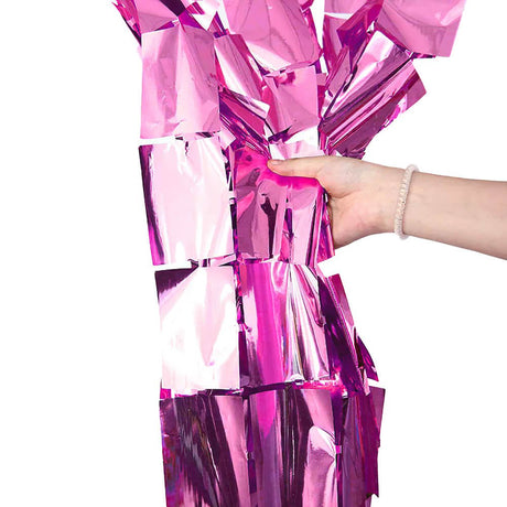 Foil Squares Curtain Metallic Magenta