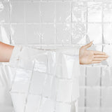 Foil Squares Curtain White Backdrop