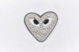 Embroidered Heart Patch with Eyes