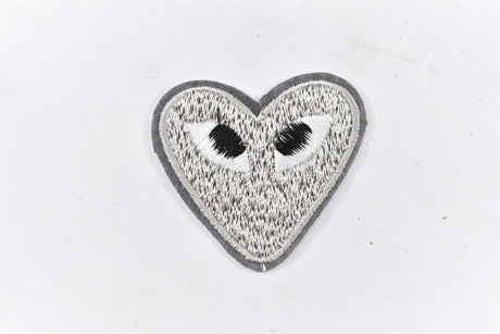 Embroidered Heart Patch with Eyes