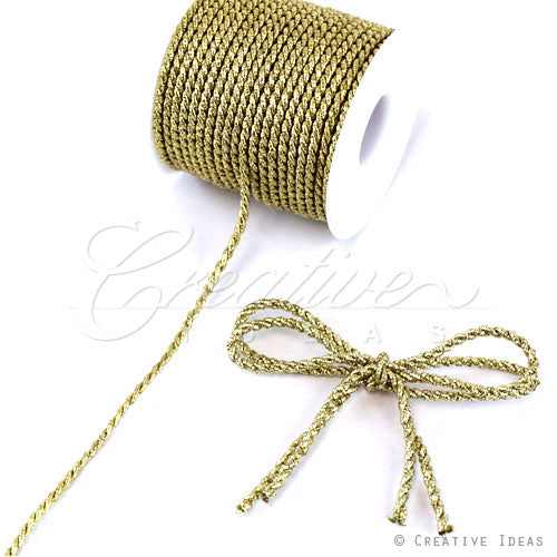 3Mm 2 Ply Twist Cords - 25 Yards (Gold)