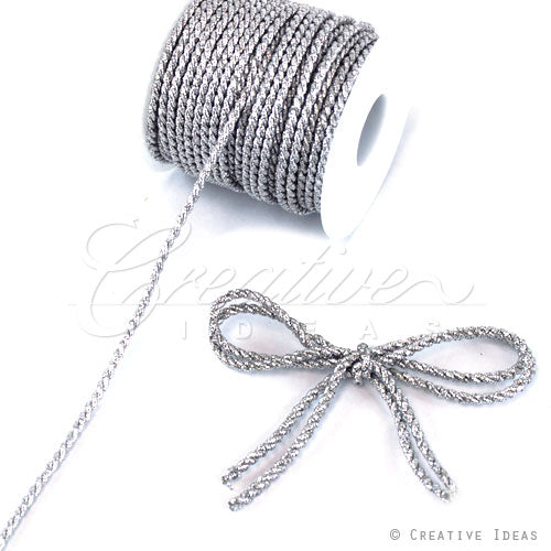 3Mm 2 Ply Twist Cords - 25 Yards (Silver)