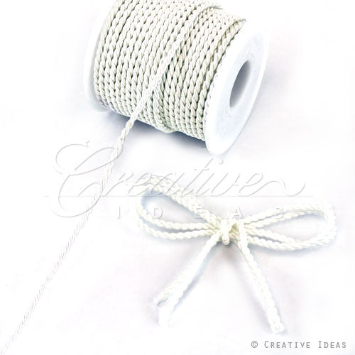 3Mm 2 Ply Twist Cords - 25 Yards (White)