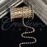 3Mm Rhineston Chain (Separated) - 5 Yards (Gold)