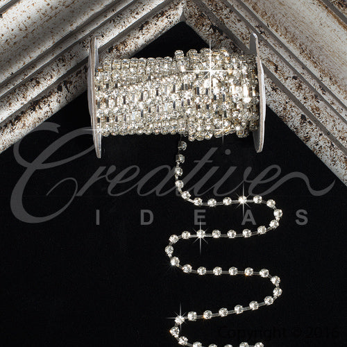 3Mm Rhineston Chain (Separated) - 5 Yards (Silver)