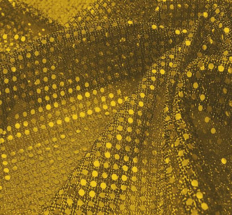 3MM Baby Sequins On A Knit Solid Yellow Sequins Fabric - Yellow Confetti Dot, 41/42" Width (1 Yard)