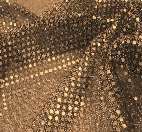 3MM Sequins On A Knit Sequins Fabric - Black/Gold Confetti Dot, 42/43" Width (1 Yard)