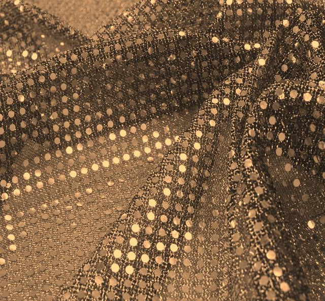 3MM Sequins On A Knit Sequins Fabric - Black/Gold Confetti Dot, 42/43" Width (1 Yard)
