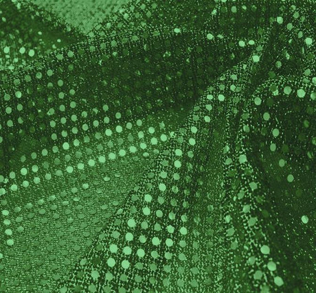 3Mm Sequins On A Knit Solid Green Fabric - Confetti Dot, 35/36" Width (1 Yard)