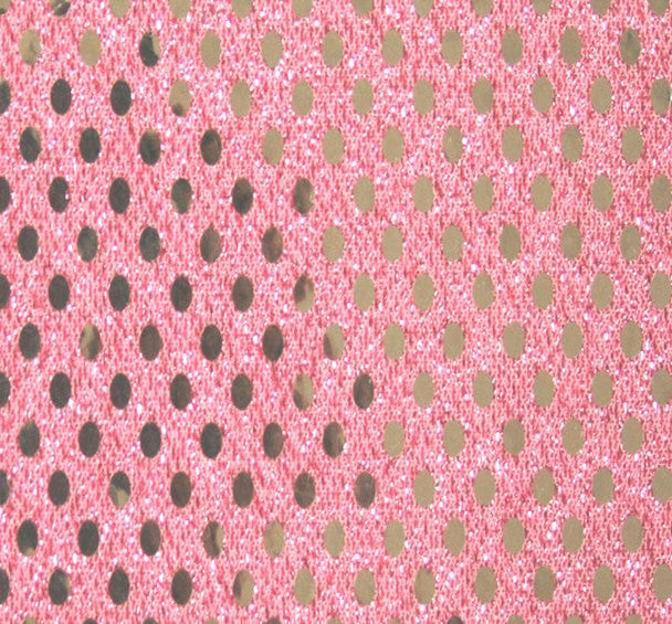 3 mm 1 Yard Sequin Knit Fabric Solid Pink 50/50 Polyester Nylon Sparkle Apparel & Costume Fabric, Width 44/45 inches