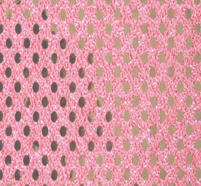 3MM Sequins On A Knit Solid Pink Sequins Fabric - Solid Pink, 44/45" Width (1 Yard)