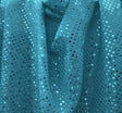 3Mm Sequins On A Knit Solid Turquoise Sequins Fabric - Turquoise, Confetti Dot, 40/41" Width (1 Yard)