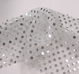 3MM Sequins On A Knit Solid White Silver Sequins Fabric - White Silver Confetti Dot, 41/42" Width