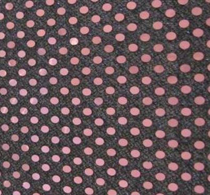 3Mm Sequins On American Knit Fabric - Black/Pink Confetti Dot, 42/43" Width (1 Yard)