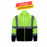 Tones Fullzip Reflective Fleece Hoodie - 10 Pack - 7.62oz/yd2  - 100% Polyester