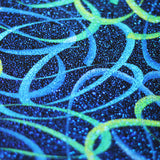 Wild Confetti Nylon Spandex Fabric - Multicolor Rainbow Crescent Print, 58-60" Width (1 Yard)